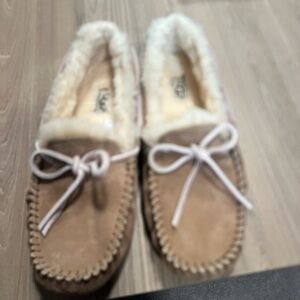 UGG Tan Sheepskin Moccasin Slippers